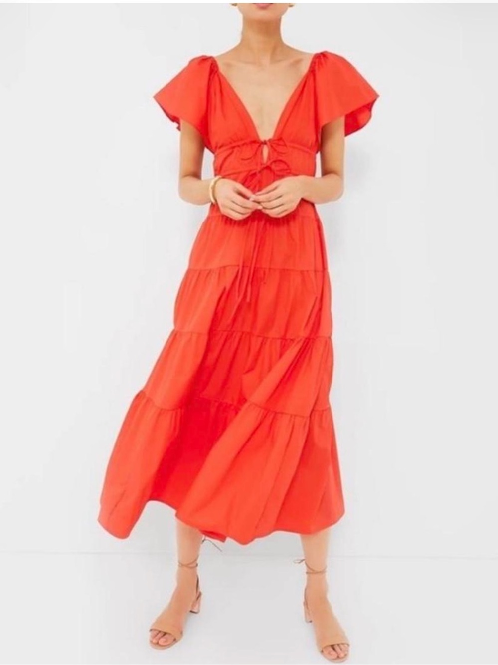 O.P.T Tiered Midi Dress NWT